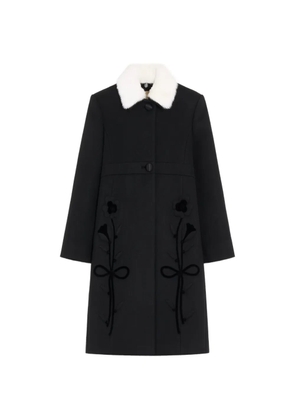 Valentino Garavani embroidered Compact Drap coat - Black