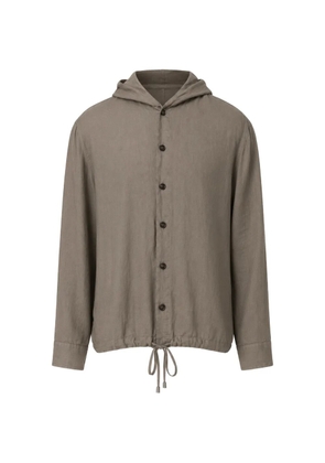 Emporio Armani drawstring-hem hoodie - Brown