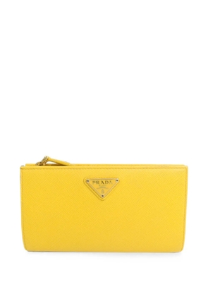 Prada Pre-Owned Triangle-logo leather wallet - Yellow