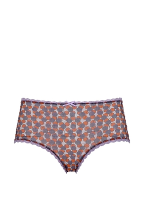 Laura Urbinati geometric-print lace-trim briefs - Purple