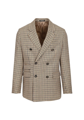 Emporio Armani double-breasted houndstooth blazer - Neutrals