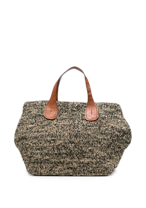 IBELIV woven leather-trim tote bag - Neutrals