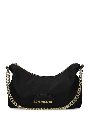 Love Moschino logo-patch shoulder bag - Black