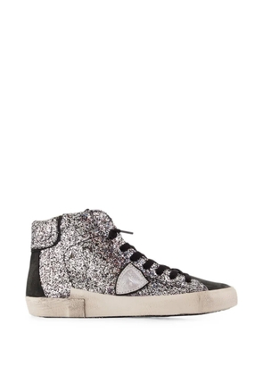 Philippe Model Paris Prsx glitter-embellished sneakers - Silver