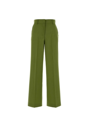 Weekend Max Mara Visivo stretch wool palazzo trousers - green