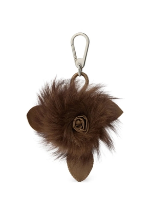 LEMAIRE fuzzy rose charm in lambskin shearling - Brown