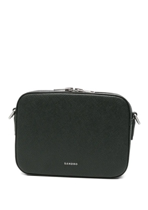SANDRO small zip-fastening cross-hatch messenger bag - Green