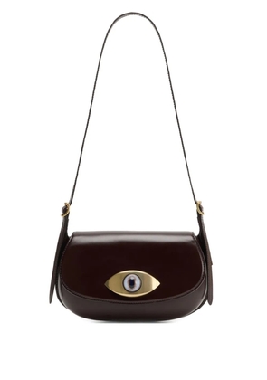LEMAIRE Aubock eye-shaped embellishment leather shoulder bag - Brown