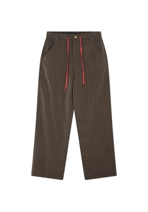 Deus Ex Machina Hear & Now pinstripe-pattern drawstring-waist trousers - Brown
