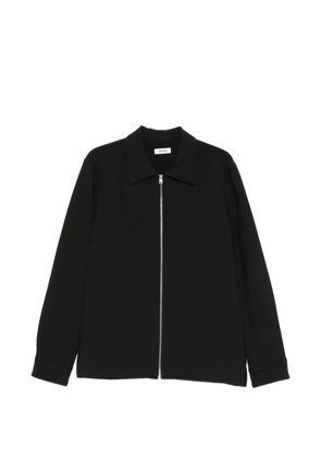 SANDRO zip-up wing-collar shirt - Black