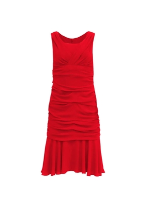 Dolce & Gabbana Pre-Owned draped midi silk dress - Red