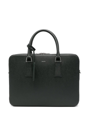 SANDRO textured zip-fastening briefcase - Green