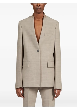 Ferragamo single-breasted collarless blazer - Neutrals