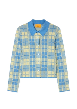Guest In Residence Elle fringe-trim plaid shirt - Blue