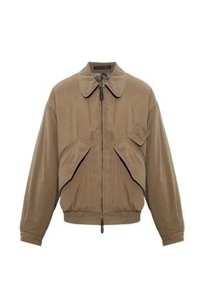 Giorgio Armani insulated collared bomber jacket - Brown