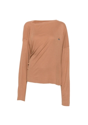 Vivienne Westwood Orb-embroidered long-sleeve T-shirt - Brown