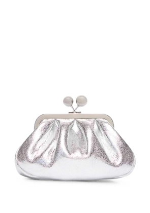 Weekend Max Mara extra-small Pasticcino craquelure-effect clutch bag - Silver