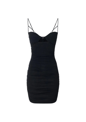 Elisabetta Franchi mini dress in crêpe jersey fabric with draping - Black