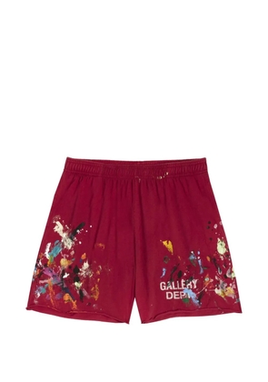 GALLERY DEPT. paint-splatter logo-print shorts - Red