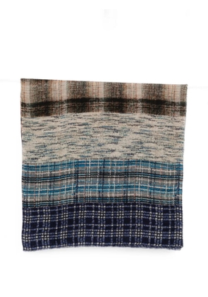 Faliero Sarti checked fringed scarf - Blue