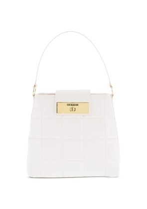 Moschino quilted turn-lock tote bag - White