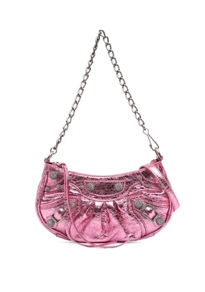 Balenciaga Pre-Owned 2022 Mini Metallic Lambskin Motocross Le Cagole satchel - Pink