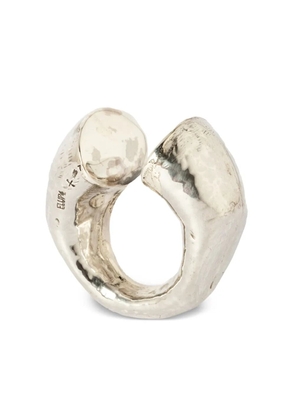 Parts of Four giant Druid sterling silver open ring - Neutrals