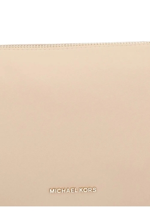 Michael Michael Kors large Zadie logo-plaque wristlet pouch - Neutrals