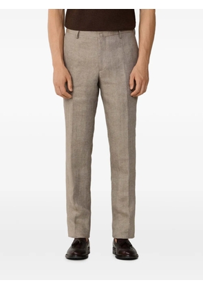Hackett London straight-fit linen trousers - Neutrals