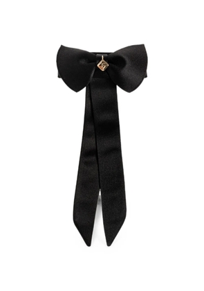 Ferragamo bow-detail logo-charm hair clip - Black