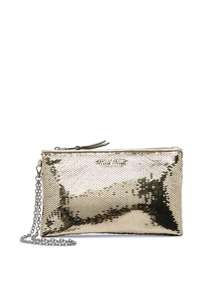 Miu Miu Pre-Owned 2010-2026 Metallic Sequin clutch bag - Gold