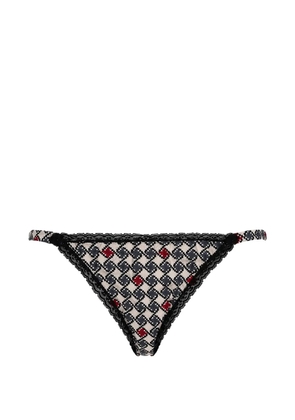 Laura Urbinati geometric-print lace-trim briefs - Neutrals