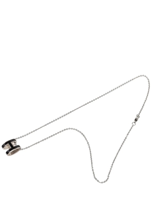 Hermès Pre-Owned 2010-2026 Palladium Plated Enamel Pop H Pendant Necklace costume necklace - Black