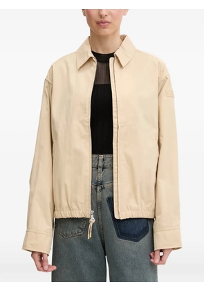 Napapijri logo-patch zip-up jacket - Neutrals