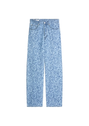DRIES VAN NOTEN printed denim pants - Blue