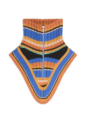 DRIES VAN NOTEN wool zip collar - Blue