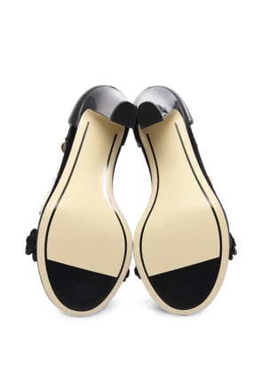 CHANEL Pre-Owned flower-embellished open-toe sandals - Black