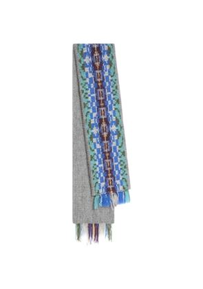 DRIES VAN NOTEN jacquard wool scarf - Grey
