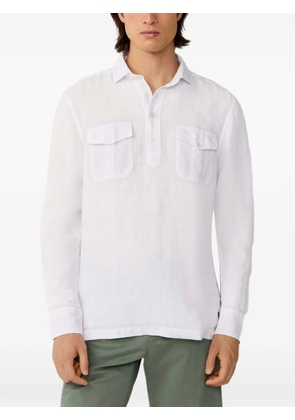 Hackett London linen half-placket shirt - White