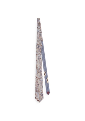 DRIES VAN NOTEN printed silk tie - Blue