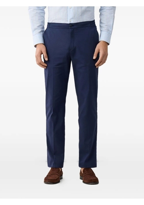 Hackett London pleated elasticated-waistband chino trousers - Blue