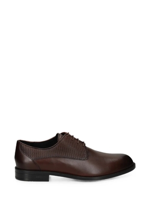 BOSS woven-panel leather shoes - Brown
