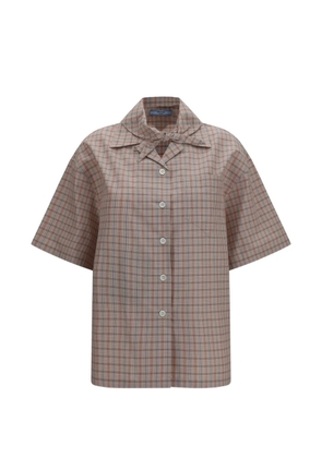 Prada check short-sleeved shirt - Neutrals