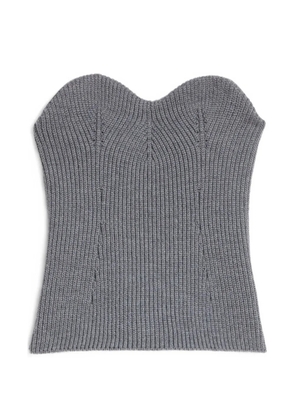 Jil Sander ribbed-knit sweetheart-neck bustier top - Grey