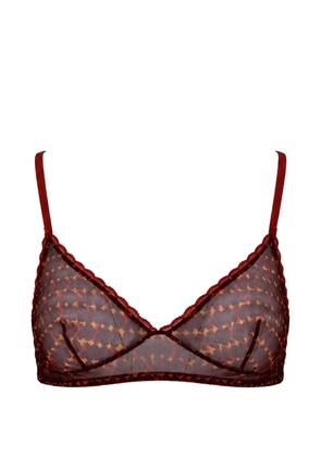 Laura Urbinati geometric-print sheer bra - Red