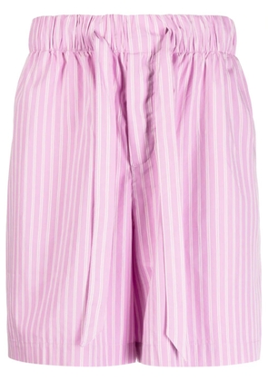 TEKLA striped cotton pyjama shorts - Purple