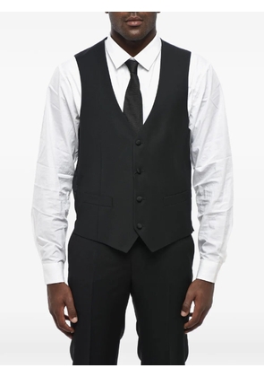 Corneliani patterned-jacquard button-up waistcoat - Black
