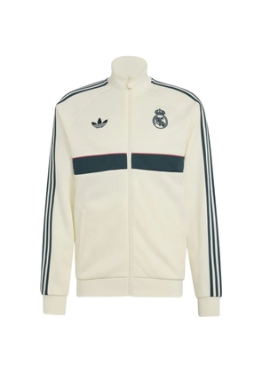 adidas Real Madrid logo-embroidered zip-up jacket - Neutrals