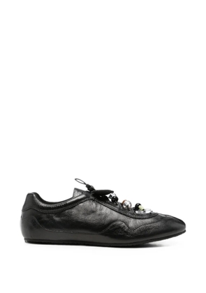 Cecilie Bahnsen Blaise beaded leather sneakers - Black