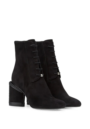 Ferragamo lace-up braided ankle boots - Black